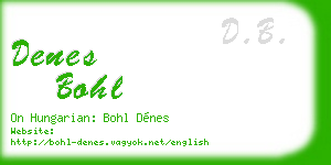 denes bohl business card