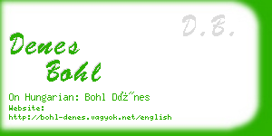 denes bohl business card